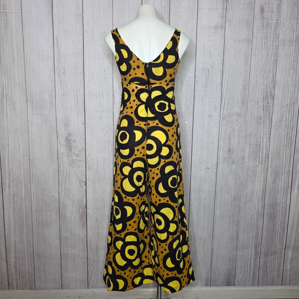 Vintage 60s Miss Elaine Mod Floral Wide Leg Jumpsuit ILGWU USA, sz Small - Picture 4 of 8